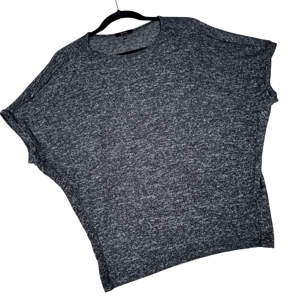 Quince Lounge Tee Women XS Charcoal Brushed Dolman Short Sleeve DKBIZ01 Relaxed